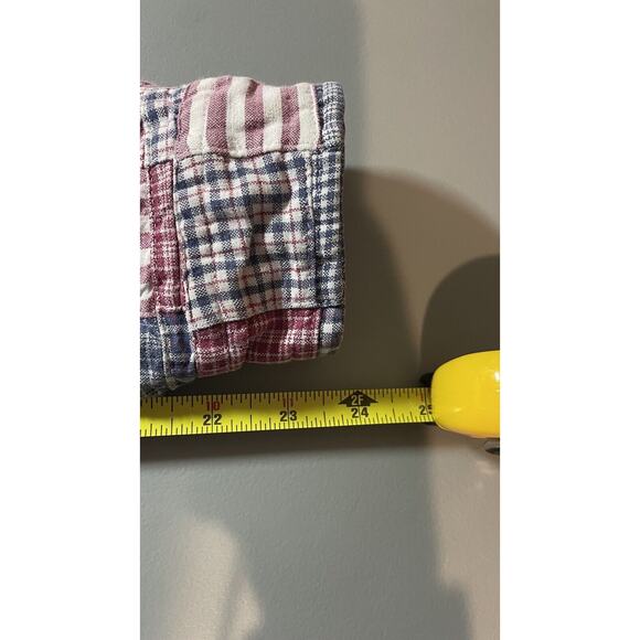 Vintage 90s Tommy Hilfiger American Plaid Patchwork July 4th USA Shacket Crop XL - Picture 13 of 14